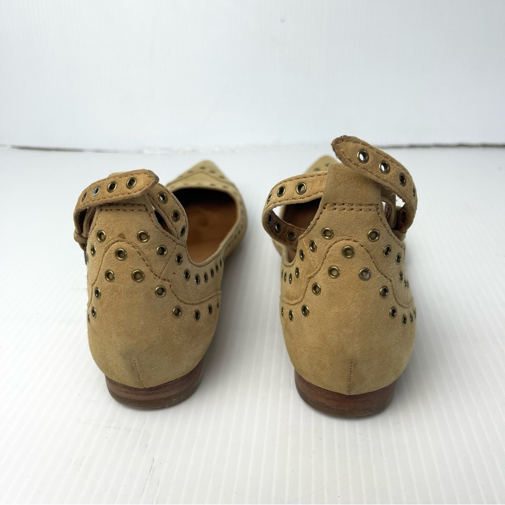 Frye Tan Leather Sienna Studded Pointed Flats - Picture 7 of 16